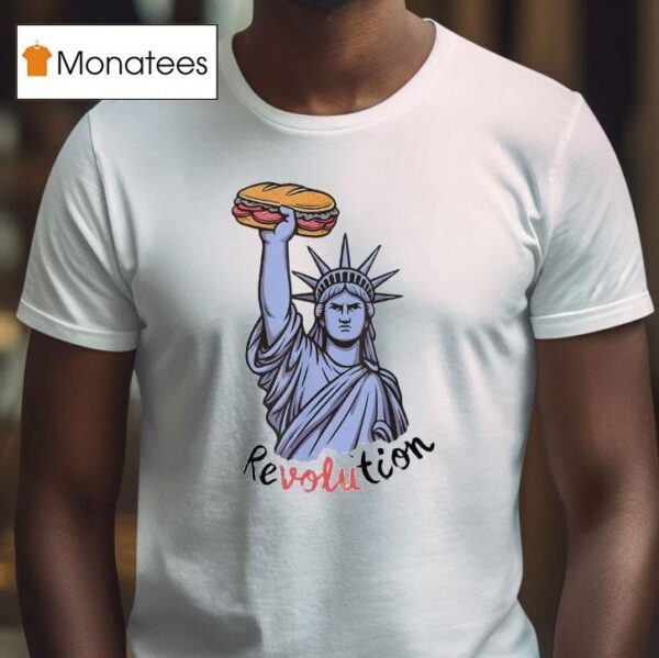 Statue Of Liberty Salami Sandwich Guy Stand For Freedom T Shirt