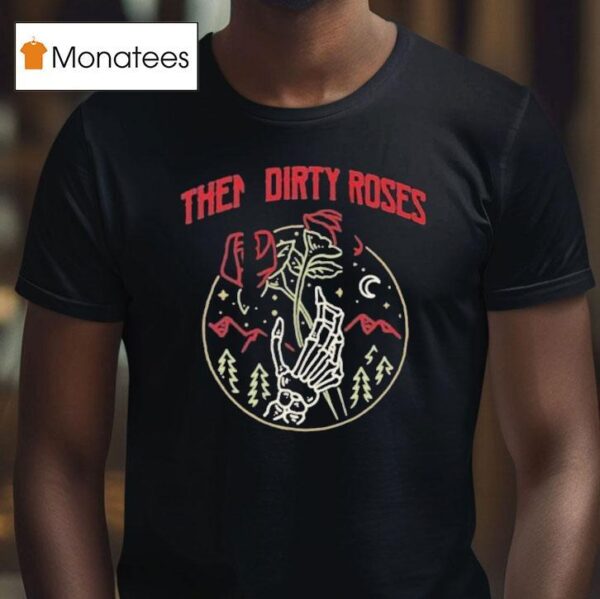 Them Dirty Roses Hands Skeleton Neon T Shirt
