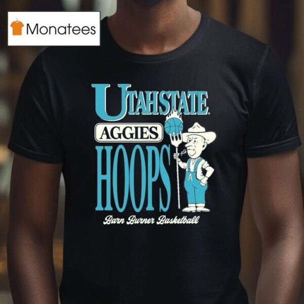 Utah State Aggies Barn Burner Farmer Hoops T Shirt
