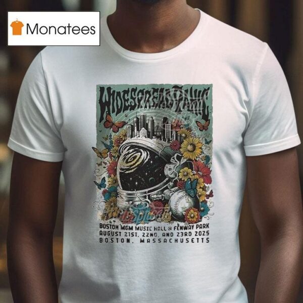 Widespread Panic Tour Dates In Boston Massachusetts On August Colorful Astronaut And Butterfly T Shirt