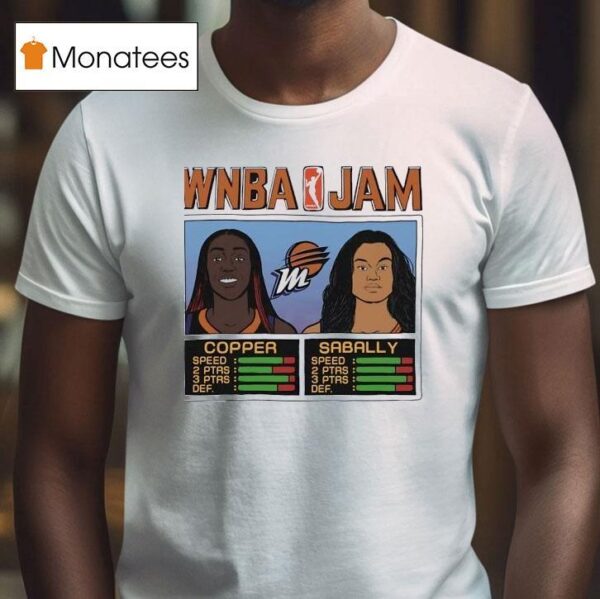Wnba Jam Kahleah Copper And Satou Sabally Phoenix Mercury Basketball T Shirt