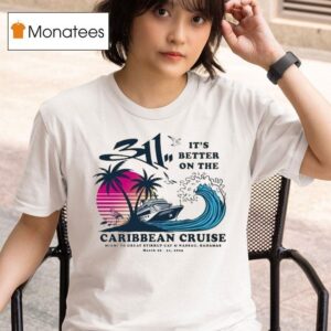 It S Better On The Caribbean Cruise Miami Great Stirrup Cay And Nassau Bahamas Wave T Shirt