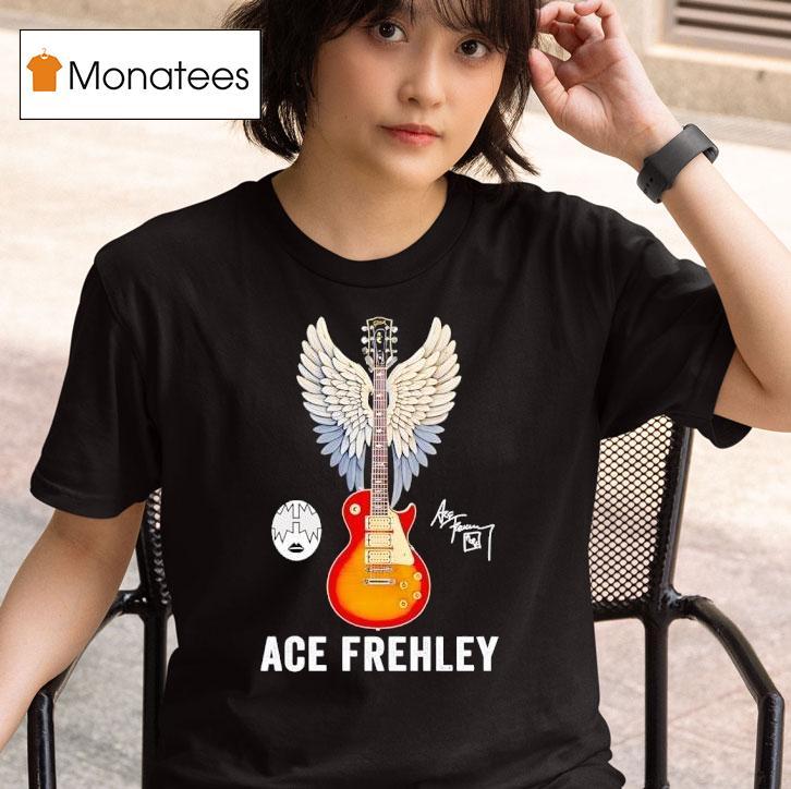 Ace Frehley Spaceman Guitar Rest In Peace Signature T Shirt
