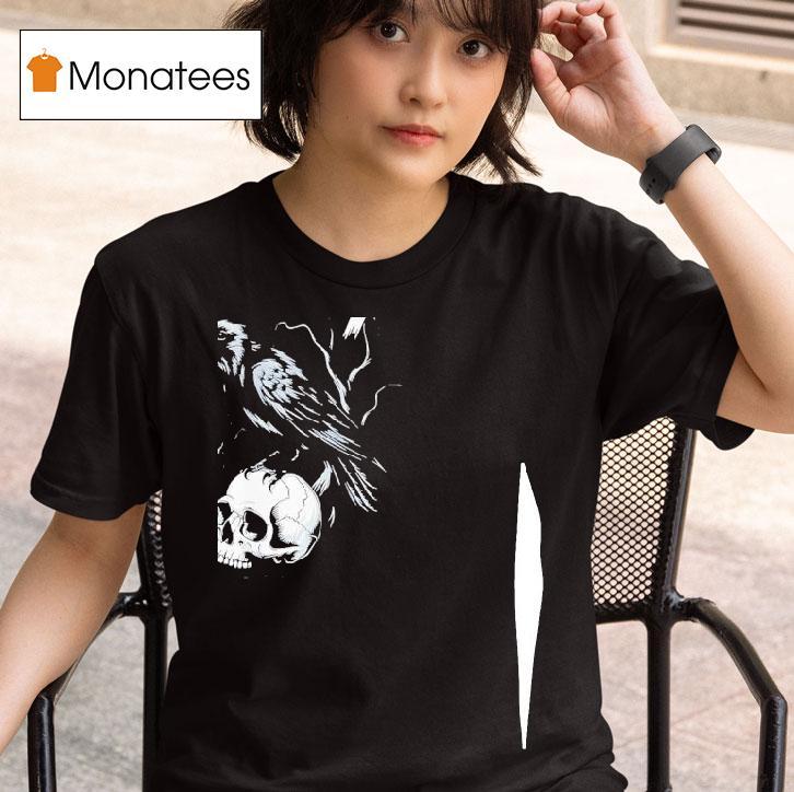 Black Crow F Caw F Black Bird Skull Adult Humor T Shirt