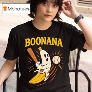 Boonana Baseball Funny Halloween Ghost Spooky Banana Costume T Shirt