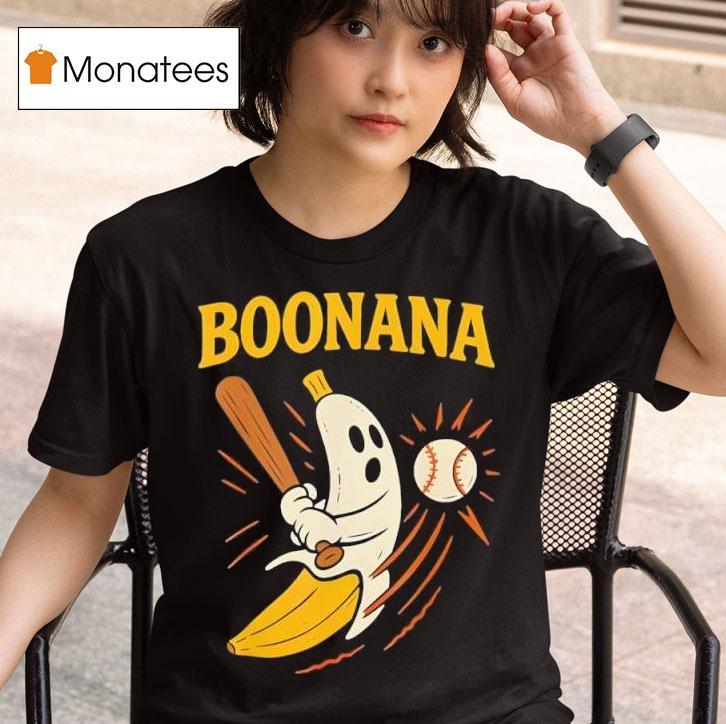 Boonana Baseball Funny Halloween Ghost Spooky Banana Costume T Shirt