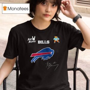 Buffalo Bills X Bad Bunny Benito Football Mascot Signature T Shirt