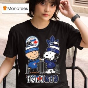 Charlie Brown And Snoopy X Toronto Blue Jays Mlb Skyline T Shirt