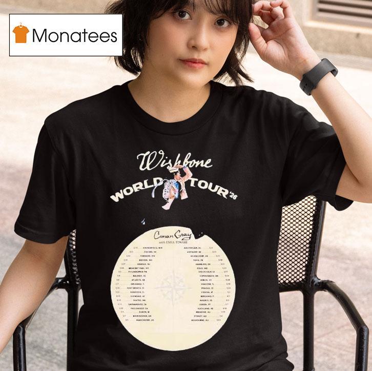 Conan Gray Wishbone World Tour With Esha Tewari Dates T Shirt