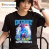 Detroit Lions Jahmyr Gibbs Amon Ra St Brown Superman And Spider Man Signature T Shirt