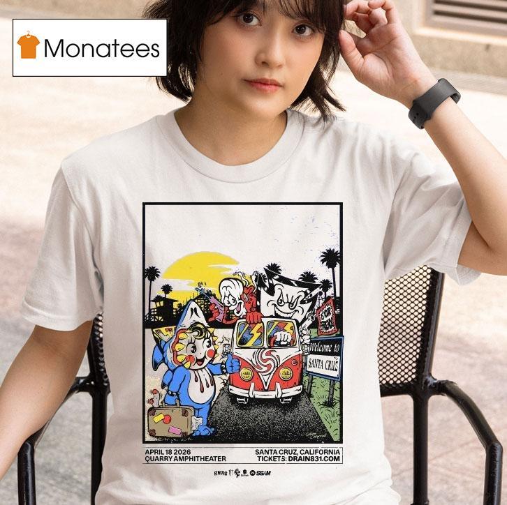 Drain Live At Quarry Amphitheater In Santa Cruz California On April Surf Punk Tour T Shirt