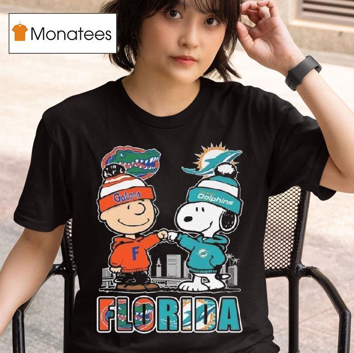 Florida Gators Miami Dolphins Snoopy Merry Peanuts Christmas T Shirt