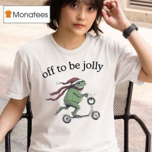 Frog Santa Scooter Off To Be Jolly Christmas T Shirt