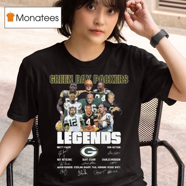 Green Bay Packers Legends Players Signatures T Shirt
