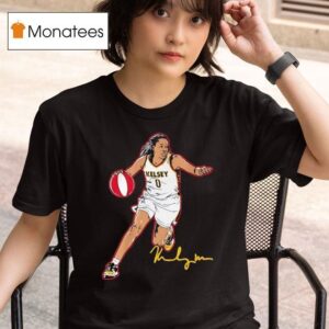 Kelsey Mitchell Superstar Pose Indiana Fever Basketball Signature T Shirt
