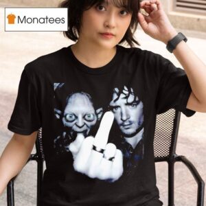 Lotr Frodo And Gollum Partying Dank Middle Finger T Shirt