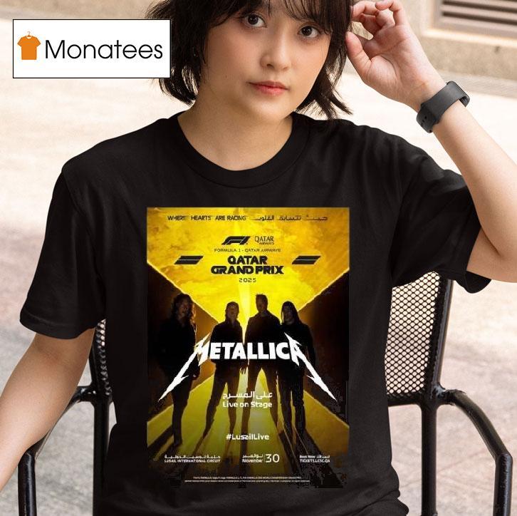 Metallica Live On Stage Formula Qatar Grand Prix T Shirt