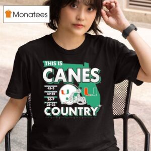 Miami Hurricanes This Is Canes Country Florida Map T Shirt