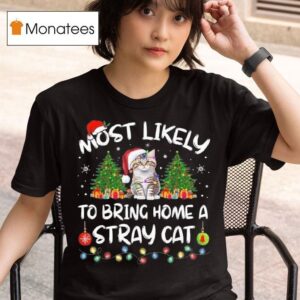 Most Likely To Bring Home A Stray Cat Matching Christmas T Shirt