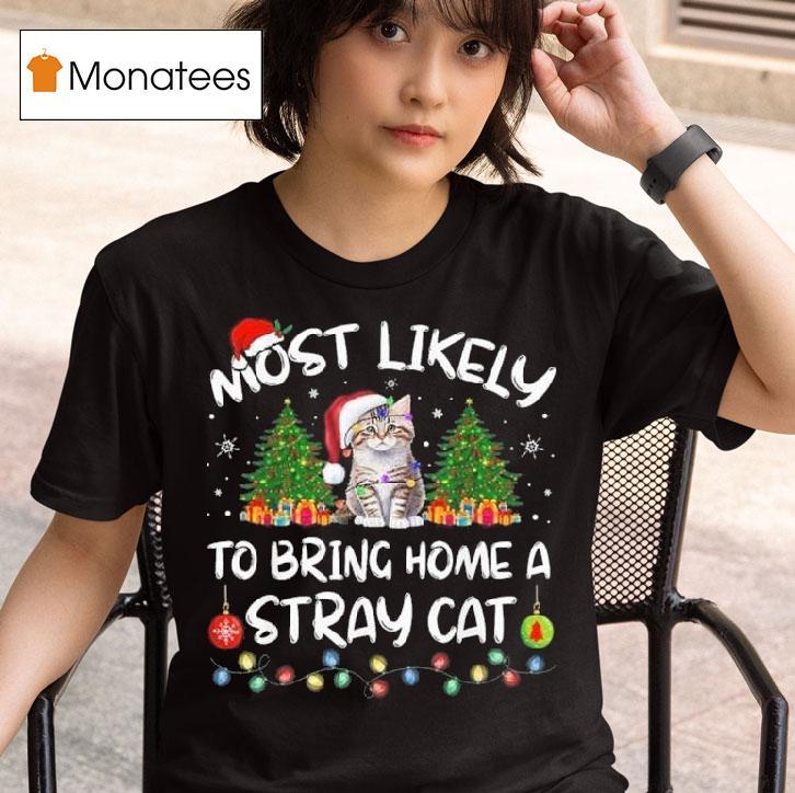 Most Likely To Bring Home A Stray Cat Matching Christmas T Shirt