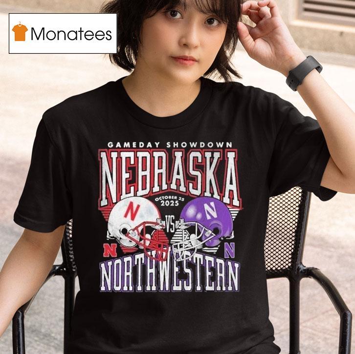Nebraska Cornhuskers Vs Northwestern Wildcats Gameday Showdown October Helmets T Shirt