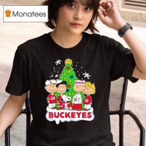 Peanuts Characters X Ohio State Buckeyes Chrismas T Shirt