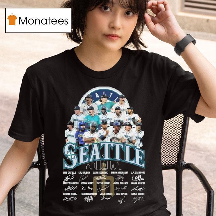 Seattle Mariners Players Signatures Skyline T Shirt