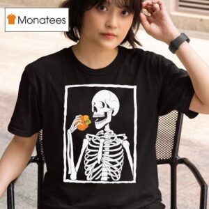 Skeleton Eating Hamburger T Shirt
