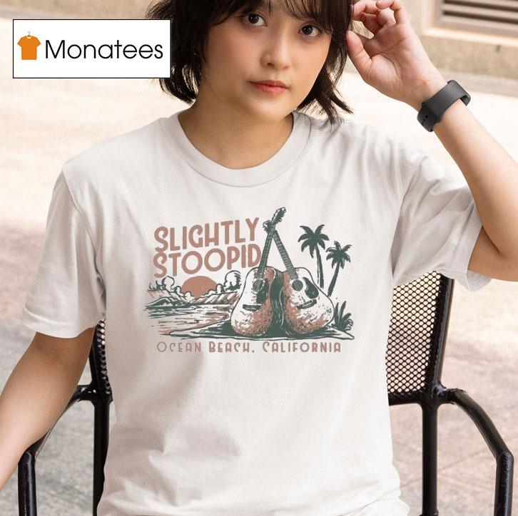 Slightly Stoopid Acoustic Ocean Beach California Athletic Guitar T Shirt