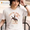 Texas Longhorns Hook Em Horns Cowboy Riding Horse Rock On T Shirt
