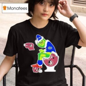 The Grinch Florida Gators Sitting On Toilet Florida State Seminoles Xmas Holiday Christmas T Shirt