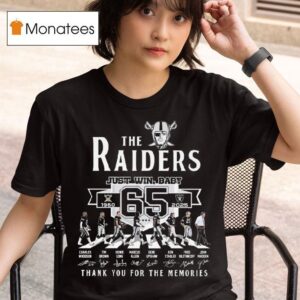 The Las Vegas Raiders Just Win Baby Th Signatures Thank You For The Memories T Shirt