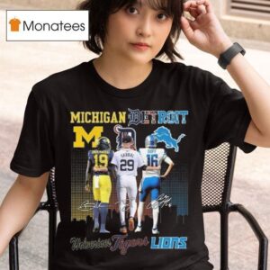 Underwood Michigan Wolverines Skubal Detroit Tigers And Goff Detroit Lions Signatures T Shirt