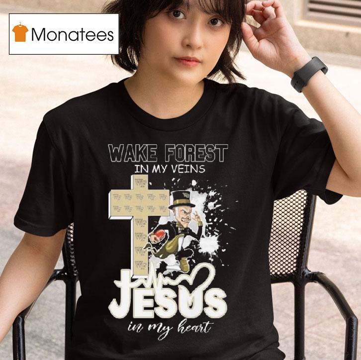 Wake Forest Demon Deacons Mascot In My Veins Jesus In My Heart T Shirt