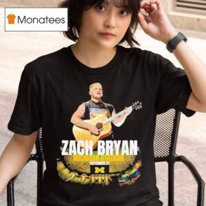 Zach Bryan X Michigan Wolverines The Quittin Time Tour Stadium T Shirt