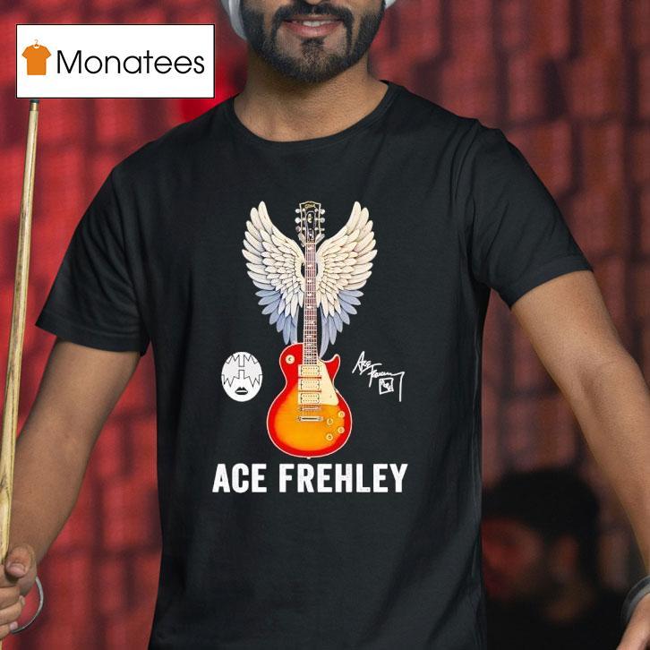 Ace Frehley Spaceman Guitar Rest In Peace Signature T Shirt Ace Frehley Spaceman Guitar Rest In Peace Signature T Shirt