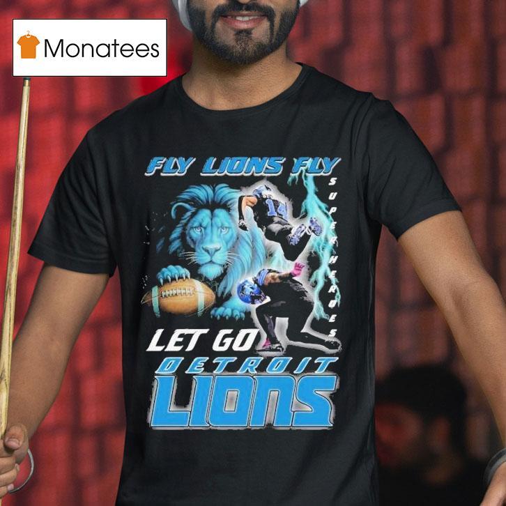 Amon Ra St Brown And Jahmyr Gibbs Fly Lions Fly Super Heroes Let Go Detroit Lions T Shirt Amon Ra St Brown And Jahmyr Gibbs Fly Lions Fly Super Heroes Let Go Detroit Lions T Shirt