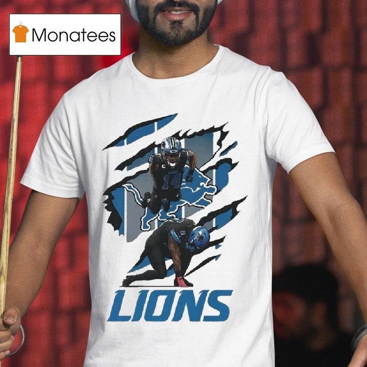 Amon Ra St Brown Flash Detroit Lions Heroes Signature T Shirt Amon Ra St Brown Flash Detroit Lions Heroes Signature T Shirt