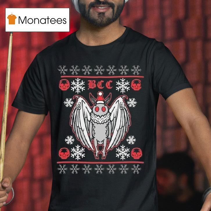 Blackcraft Cult Spooky Mothman Holiday Ugly Christmas T Shirt Blackcraft Cult Spooky Mothman Holiday Ugly Christmas T Shirt