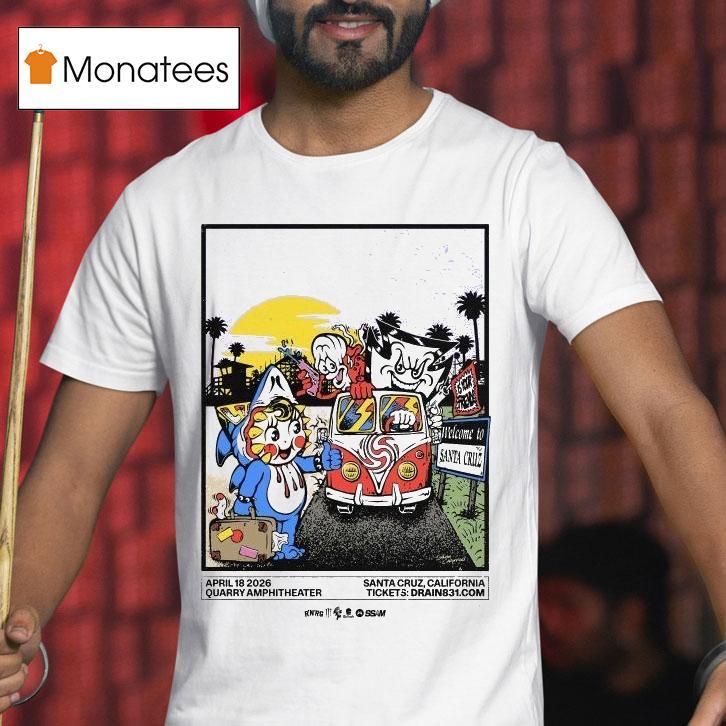 Drain Live At Quarry Amphitheater In Santa Cruz California On April Surf Punk Tour T Shirt Drain Live At Quarry Amphitheater In Santa Cruz California On April Surf Punk Tour T Shirt