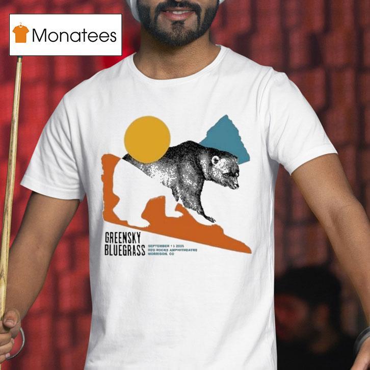 Greensky Bluegrass Tour Red Rocks Bear T Shirt Greensky Bluegrass Tour Red Rocks Bear T Shirt