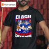 Jaxson Dart And Cam Skattebo Flash And Smash New York Giants Football Cartoon T Shirt