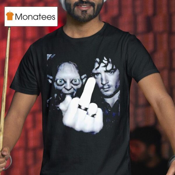 Lotr Frodo And Gollum Partying Dank Middle Finger T Shirt