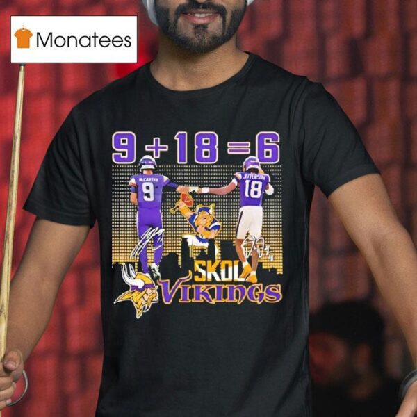 Minnesota Vikings Players J J Mccarthy Justin Jefferson Signatures T Shirt