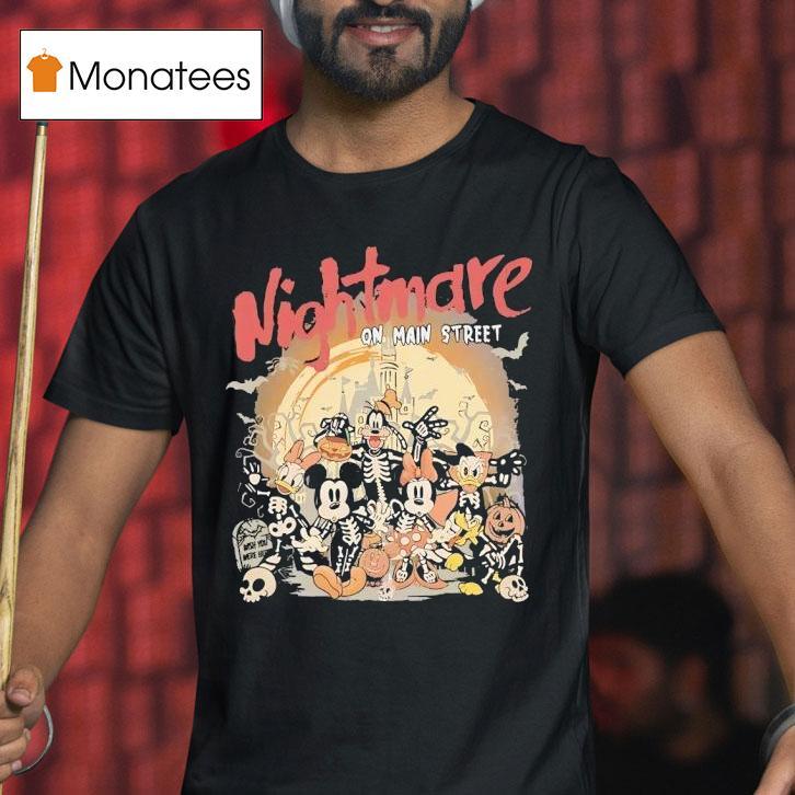 Nightmare On Main Street Halloween Disney Characters T Shirt Nightmare On Main Street Halloween Disney Characters T Shirt