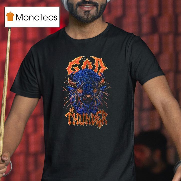 Oklahoma City Thunder God Of Thunder Bison T Shirt Oklahoma City Thunder God Of Thunder Bison T Shirt