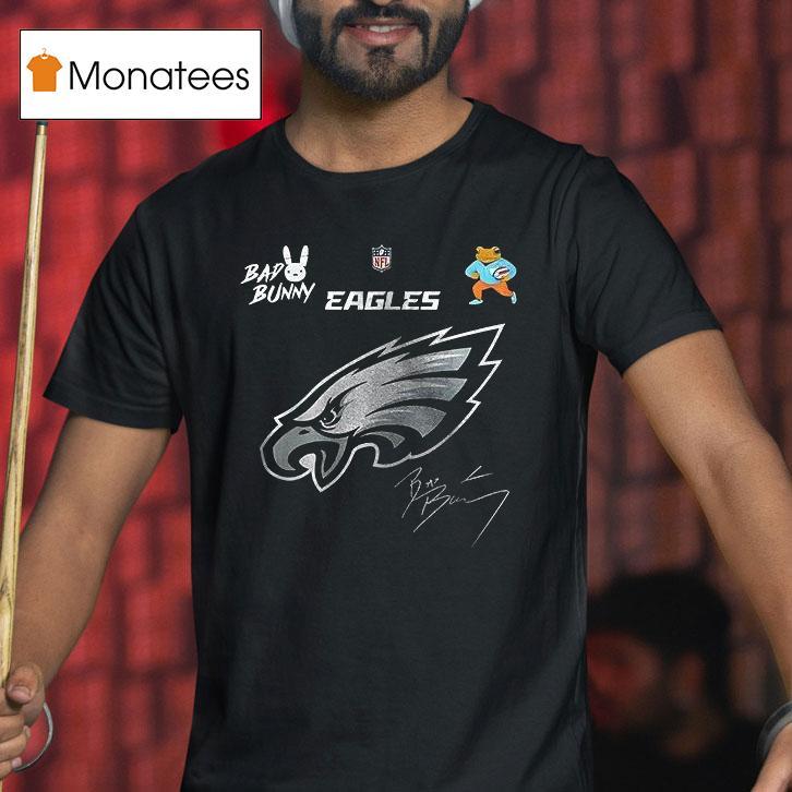 Philadelphia Eagles Bad Bunny Super Bowl Lx Benito Signature Masco T Shirt Philadelphia Eagles Bad Bunny Super Bowl Lx Benito Signature Masco T Shirt