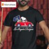 Snoopy And Woodstock Driving Car Los Angeles Dodgers T Shirt
