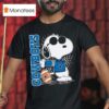 Snoopy With Dallas Cowboys Baseball Logo T Shirt
