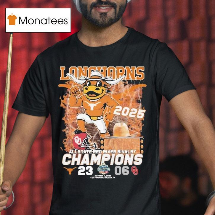 Texas Longhorns Stomp Oklahoma Sooners All State Red River Rivalry Champions Masco T Shirt Texas Longhorns Stomp Oklahoma Sooners All State Red River Rivalry Champions Masco T Shirt